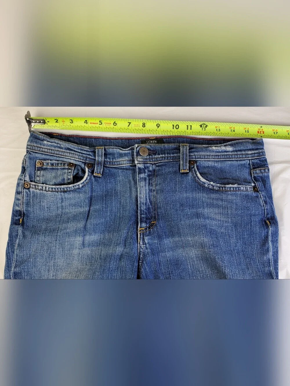 JCrew VTG Y2K Womens Distressed Stretch Boot Cut Jeans USA Made - Size 8 - GUC